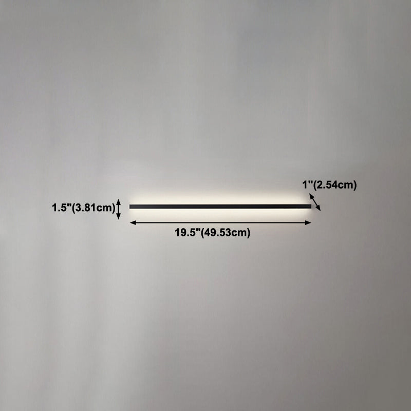 Linearer Schatten Metall Wandleuchte moderne Stil 1 Lichtwandhalterung Beleuchtung in Schwarz