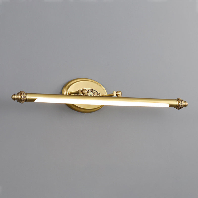 Modern Style Linear Vanity Lighting Fixtures Metal 1 Light Vanity Wall Sconce in Gold
