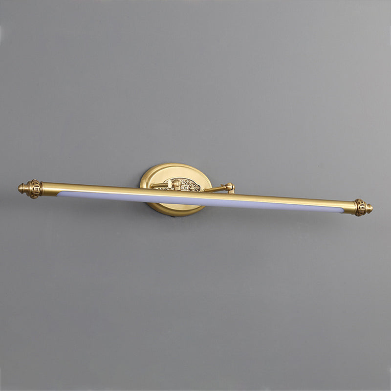 Modern Style Linear Vanity Lighting Fixtures Metal 1 Light Vanity Wall Sconce in Gold