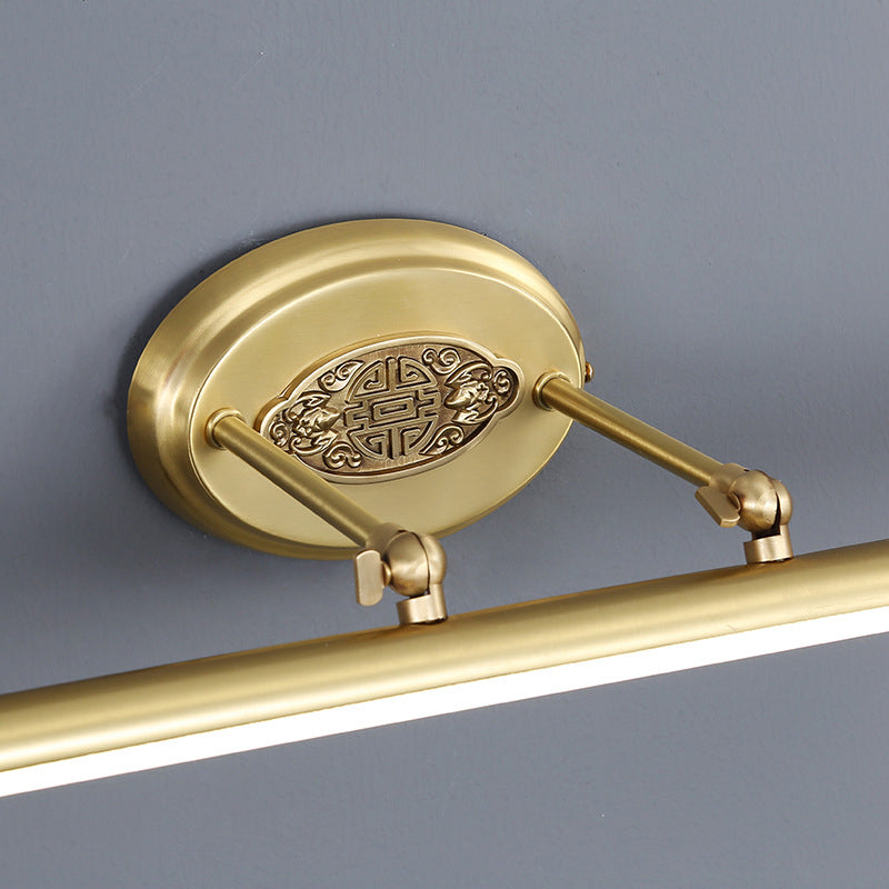 Moderner Stil linearer Waschtischbeleuchtung Metall 1 Light Waschtisch Wandleuchten in Gold