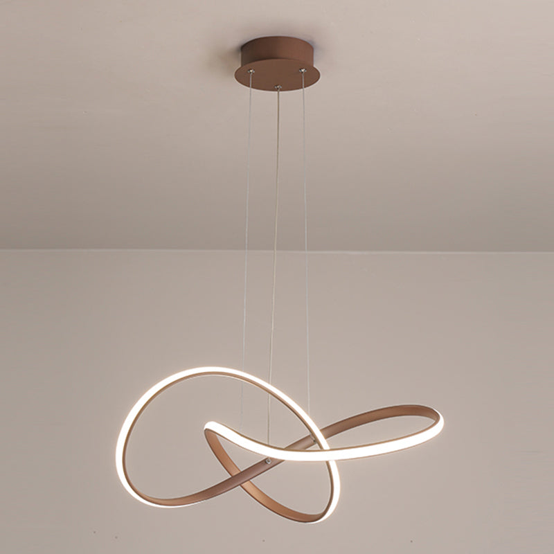 1 Light Twisted Pendant Chandelier Modern Style Metal Hanging Lamps