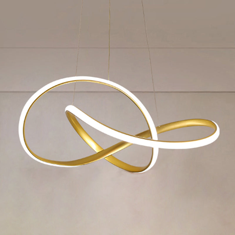 1 Light Twisted Pendant Chandelier Modern Style Metal Hanging Lamps