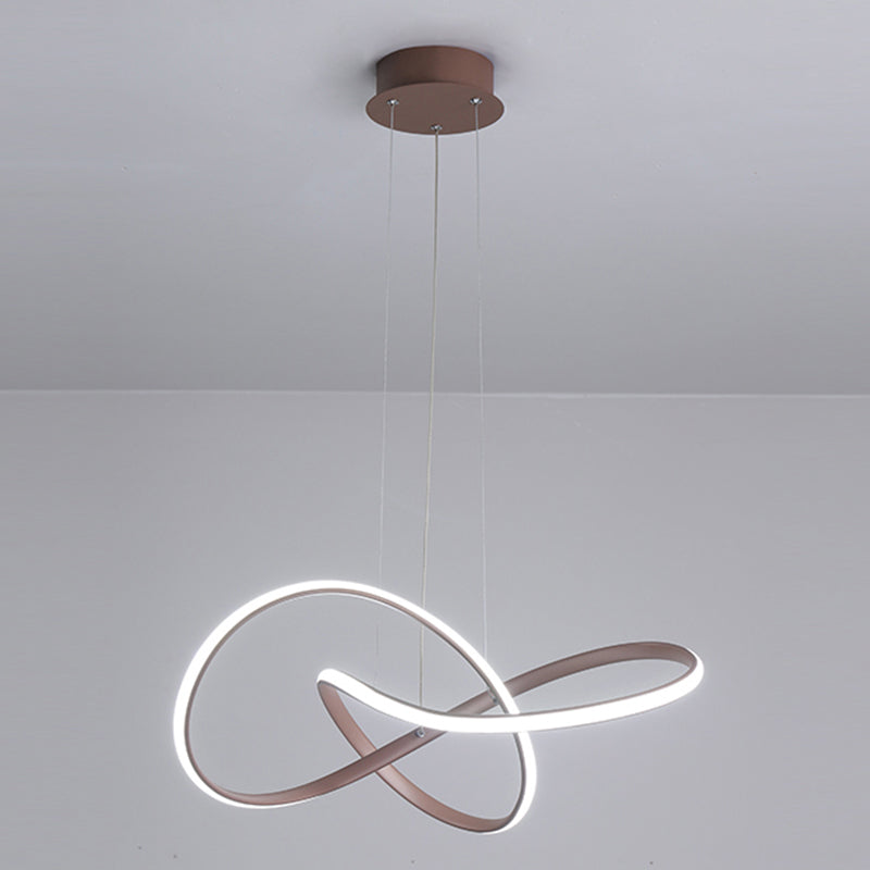 1 Light Twisted Pendant Chandelier Modern Style Metal Hanging Lamps