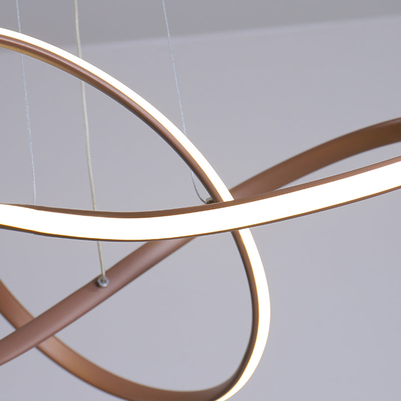 1 Light Twisted Pendant Chandelier Modern Style Metal Hanging Lamps