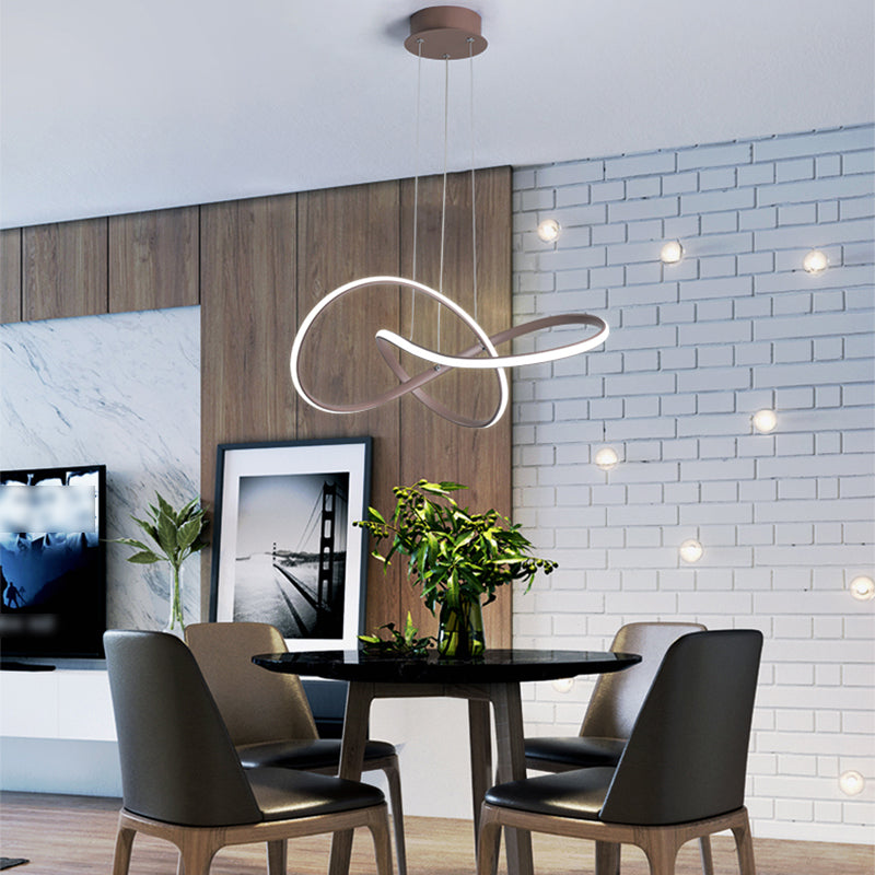 1 Light Twisted Pendant Chandelier Modern Style Metal Hanging Lamps