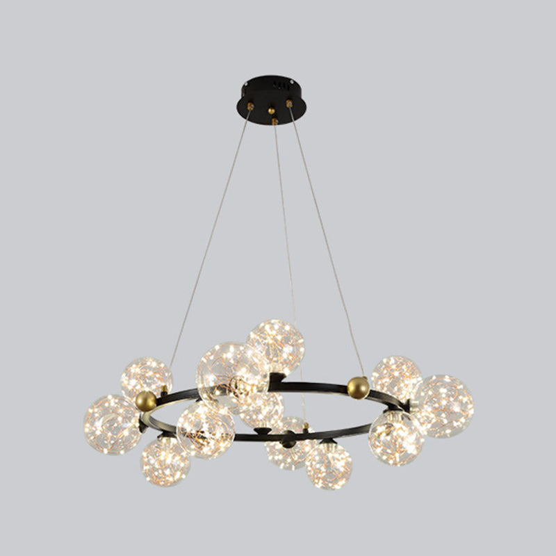 Modern Sphere Chandelier Lights Glass Chandelier Pendant Light for Living Room