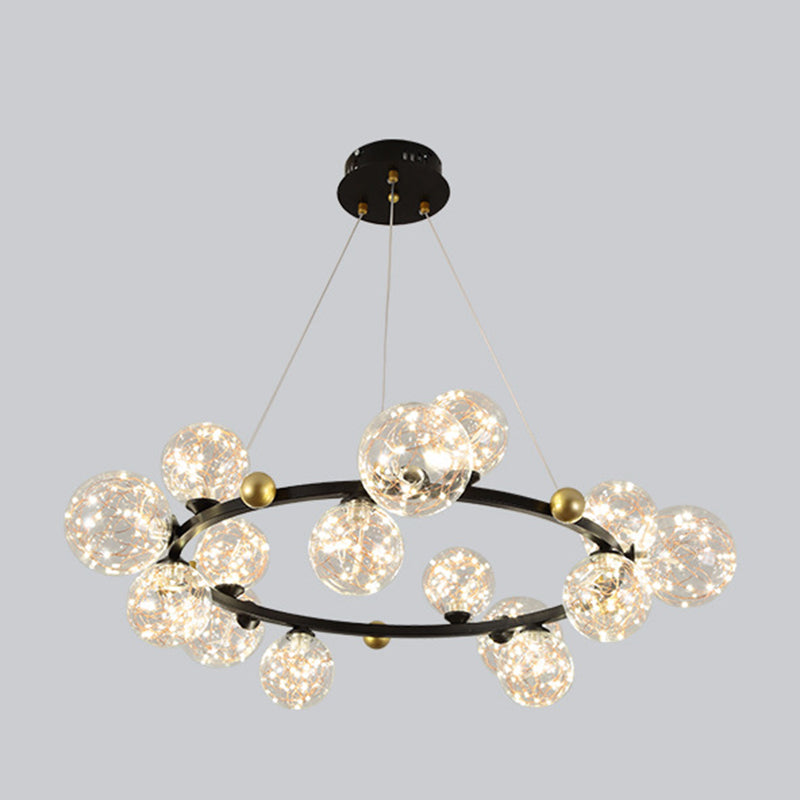 Modern Sphere Chandelier Lights Glass Chandelier Pendant Light for Living Room