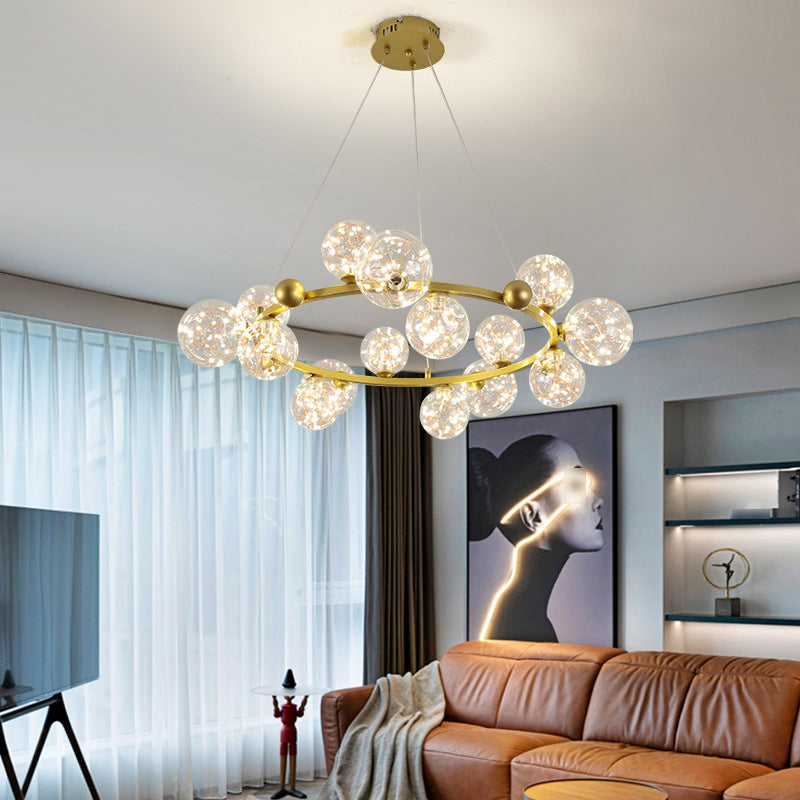 Modern Sphere Chandelier Lights Glass Chandelier Pendant Light for Living Room