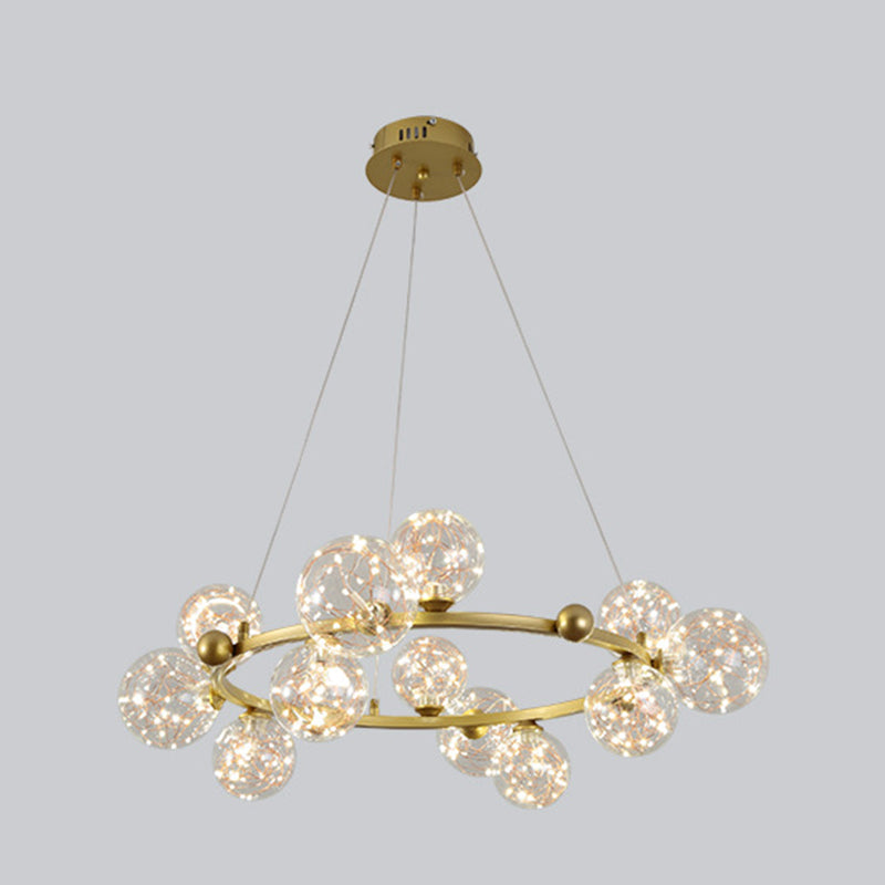 Modern Sphere Chandelier Lights Glass Chandelier Pendant Light for Living Room