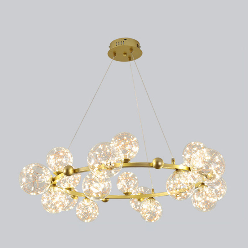 Modern Sphere Chandelier Lights Glass Chandelier Pendant Light for Living Room