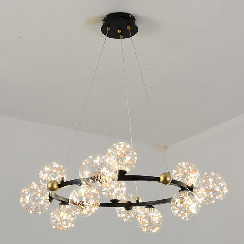 Modern Sphere Chandelier Lights Glass Chandelier Pendant Light for Living Room
