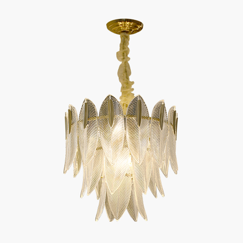 Contemporary Style Unique Shape Pendant Lights Glass Chandelier Lights in Gold
