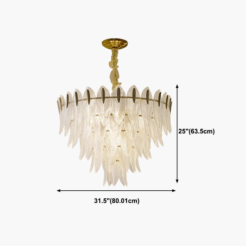 Contemporary Style Unique Shape Pendant Lights Glass Chandelier Lights in Gold