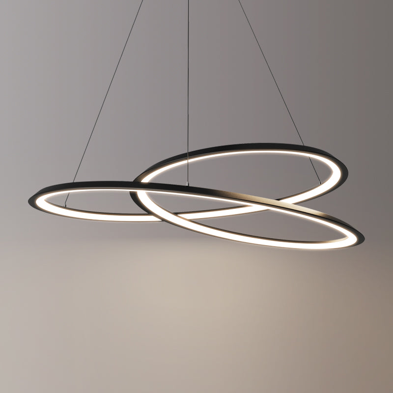 Twisting Shape Metal Chandelier Light Modern 1- Light Chandelier Lighting Fixture in Black