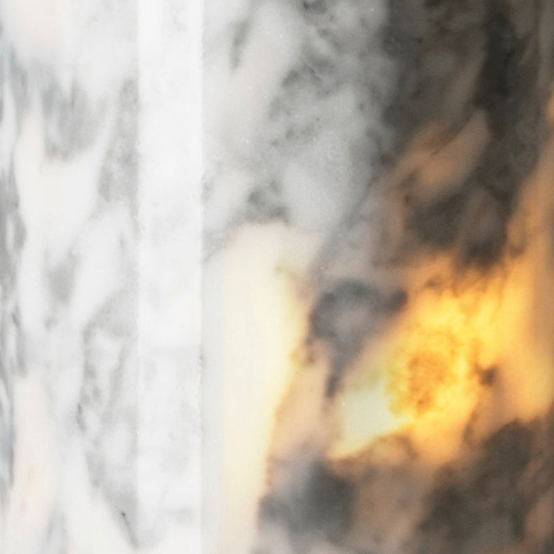 1 Light Marble Pendant Light Modern Cylinder Hanging Lamp for Living Room