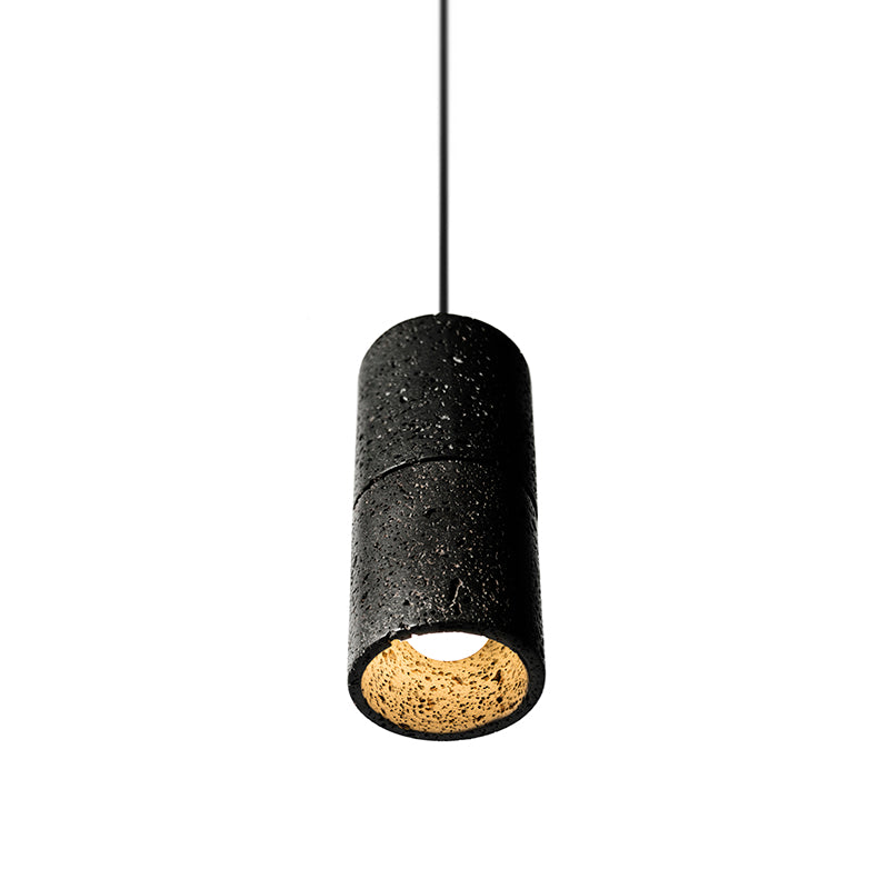 Cement Modern Pendant Light 1-Light Cylinder Ceiling Light Fixture for Dining Room