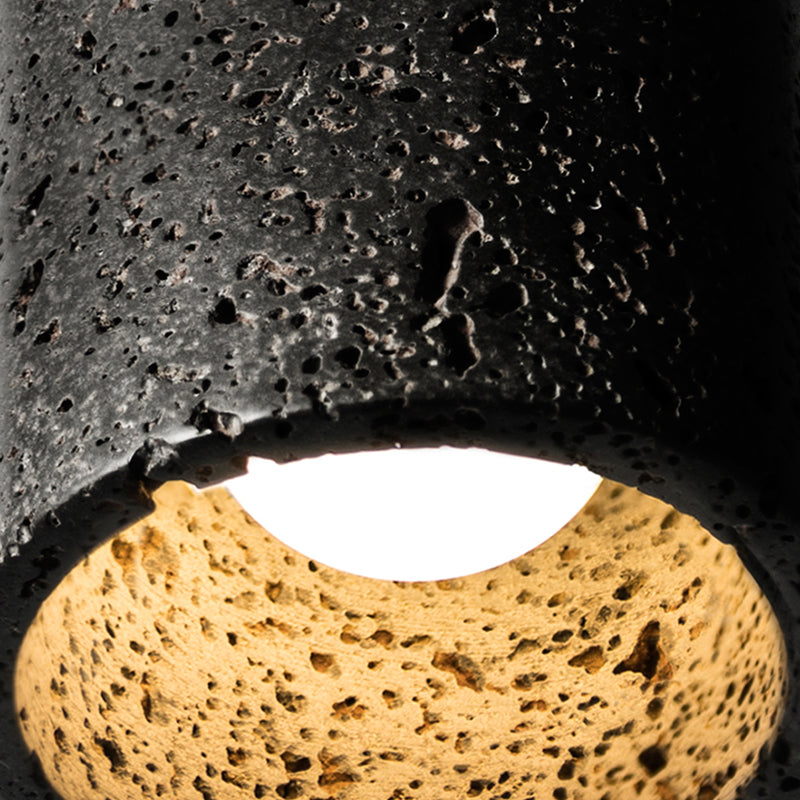 Cement Modern Pendant Light 1-Light Cylinder Ceiling Light Fixture for Dining Room