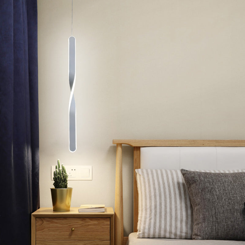 Minimalism LED Pendant Light Acrylic 1-Light Linear Down Lighting for Bedroom