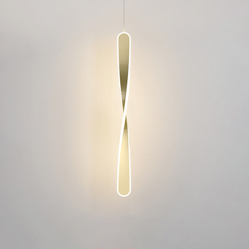 Minimalism LED Pendant Light Acrylic 1-Light Linear Down Lighting for Bedroom