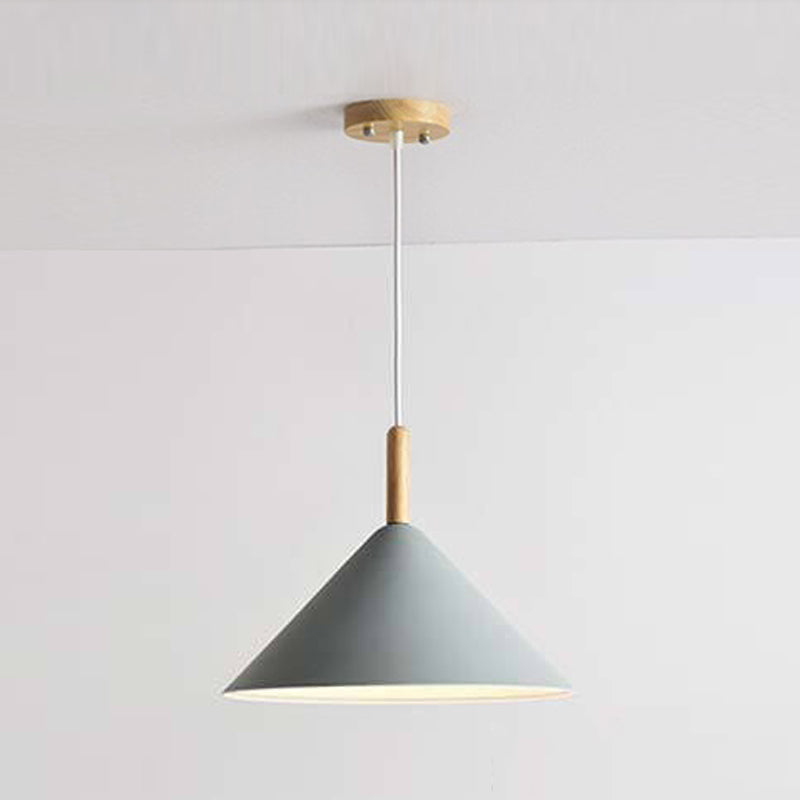 1 cône lumineux pendentif pendentif moderne de style macaron metal éclairage suspendu pour salle à manger