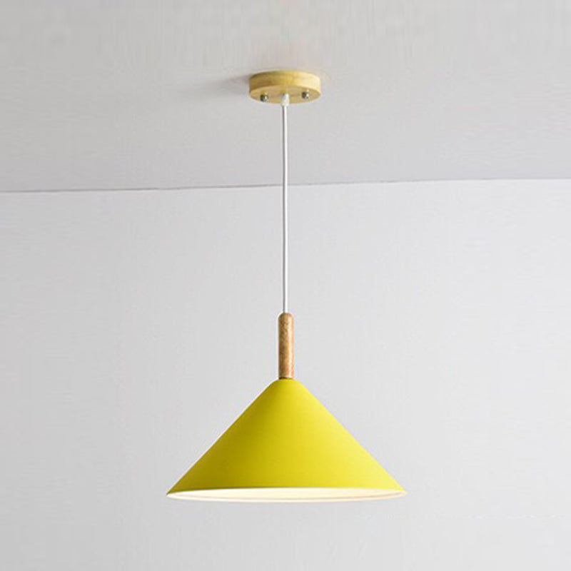 1 illuminazione a sospensione di cono leggero a cono moderno illuminazione sospesa in metallo per sala da pranzo