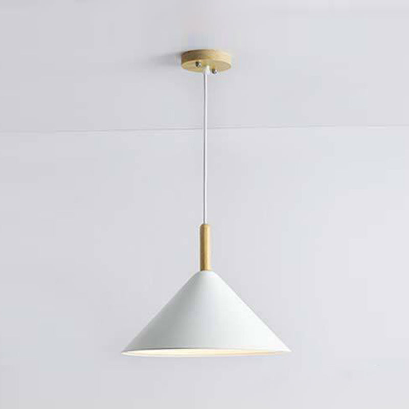 1 cône lumineux pendentif pendentif moderne de style macaron metal éclairage suspendu pour salle à manger