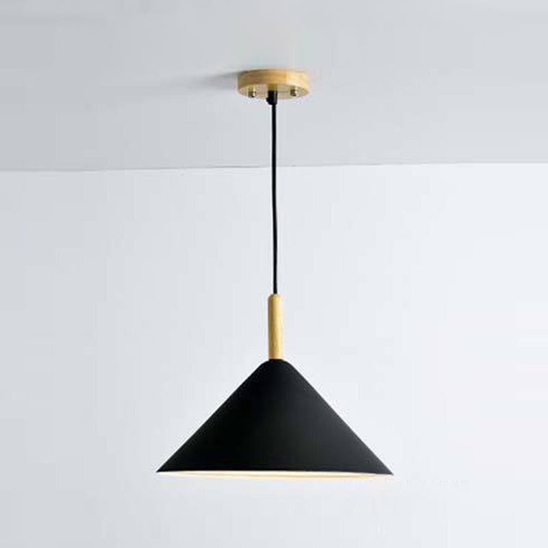 1 cône lumineux pendentif pendentif moderne de style macaron metal éclairage suspendu pour salle à manger