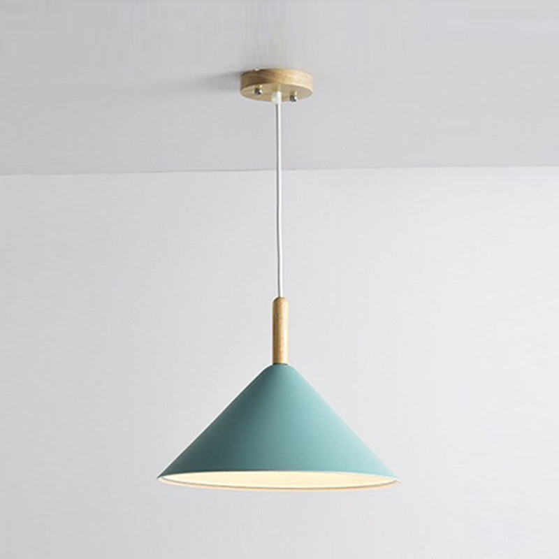 1 cône lumineux pendentif pendentif moderne de style macaron metal éclairage suspendu pour salle à manger