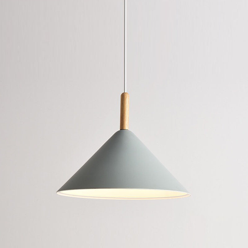 1 cône lumineux pendentif pendentif moderne de style macaron metal éclairage suspendu pour salle à manger