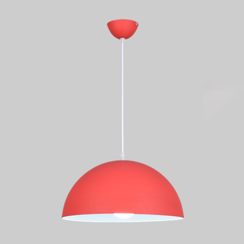 Metal Bowl Shade Hanging Lights Modern Macaron Style 1 Light Hanging Mount Fixture for Supermarket