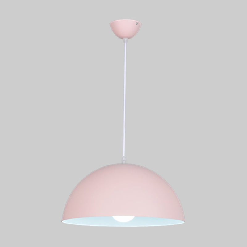 Metal Bowl Shade Hanging Lights Modern Macaron Style 1 Light Hanging Mount Fixture for Supermarket