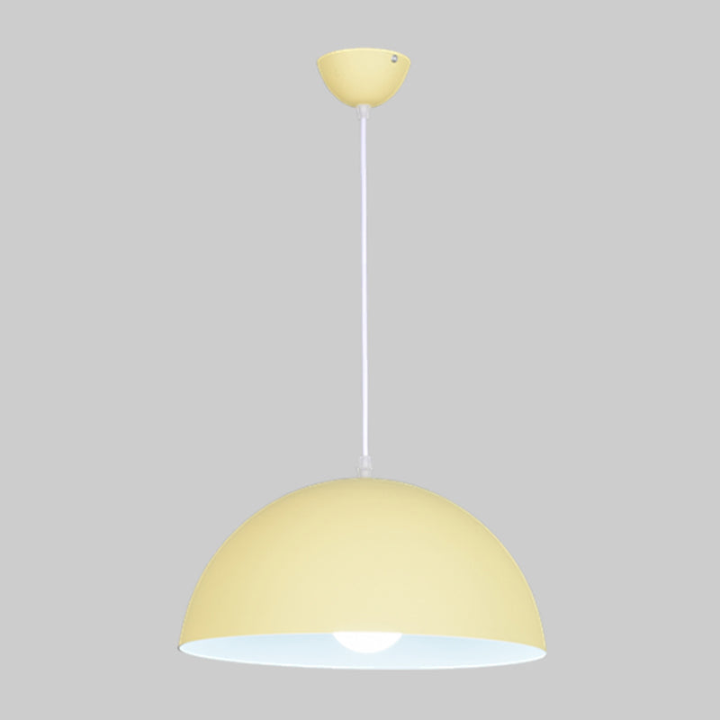 Metal Bowl Shade Hanging Lights Modern Macaron Style 1 Light Hanging Mount Fixture for Supermarket