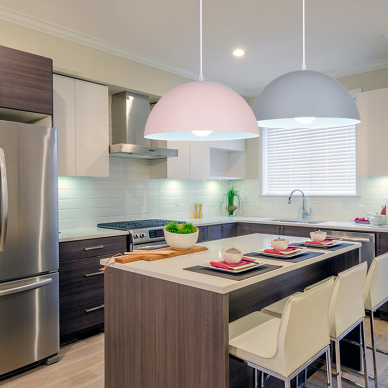 Metal Bowl Shade Hanging Lights Modern Macaron Style 1 Light Hanging Mount Fixture for Supermarket