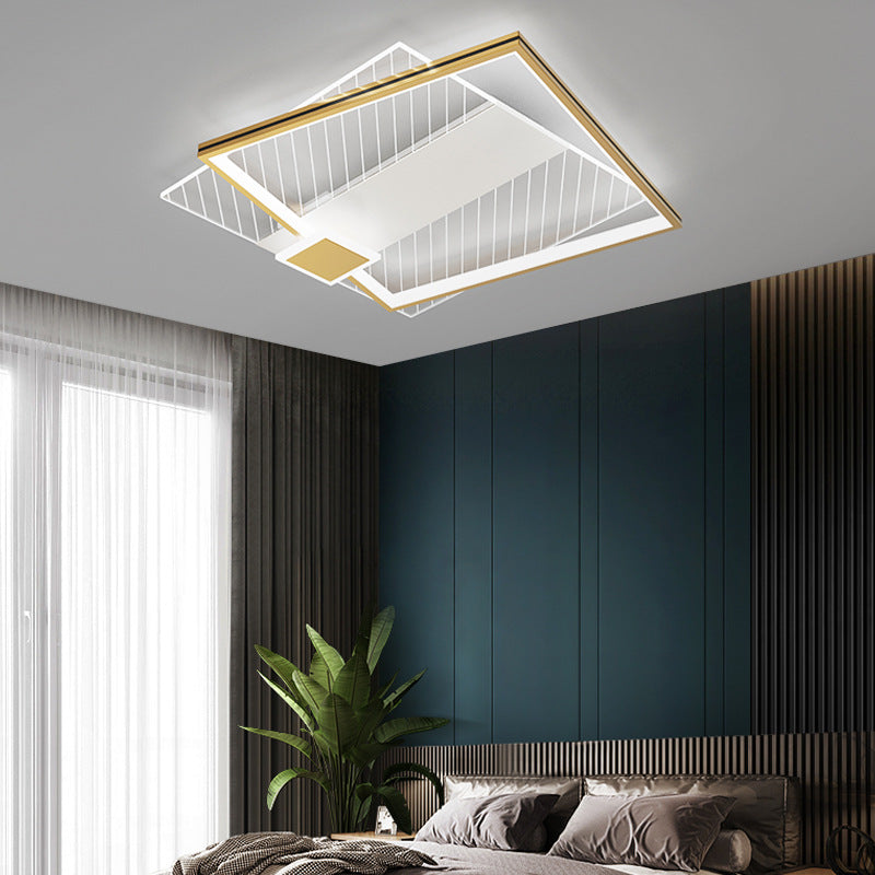 Geometrical Flush Mount Ceiling Lamp Metal Modern LED Ceiling Light Fixture for Bedroom