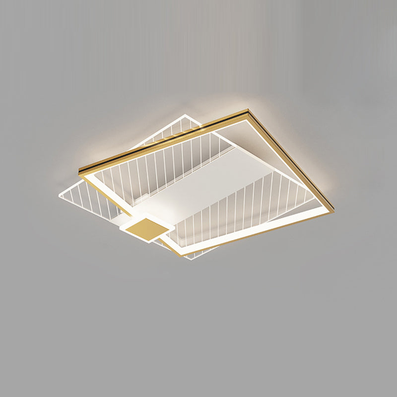 Geometrical Flush Mount Ceiling Lamp Metal Modern LED Ceiling Light Fixture for Bedroom