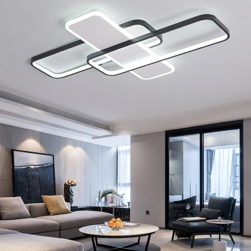 Plafonnier géométrique en métal plafonnier LED moderne pour salon