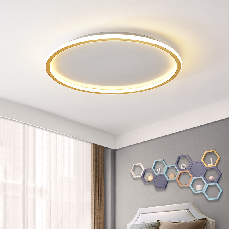 Modern Circle Ceiling Lighting Metal LED Ceiling Mount Light Fixture for Bedroom