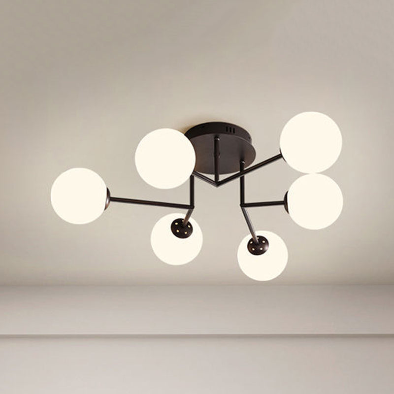 Sputnik Semi Flush Ceiling Light Modern Glass Living Room Semi Flush Mount