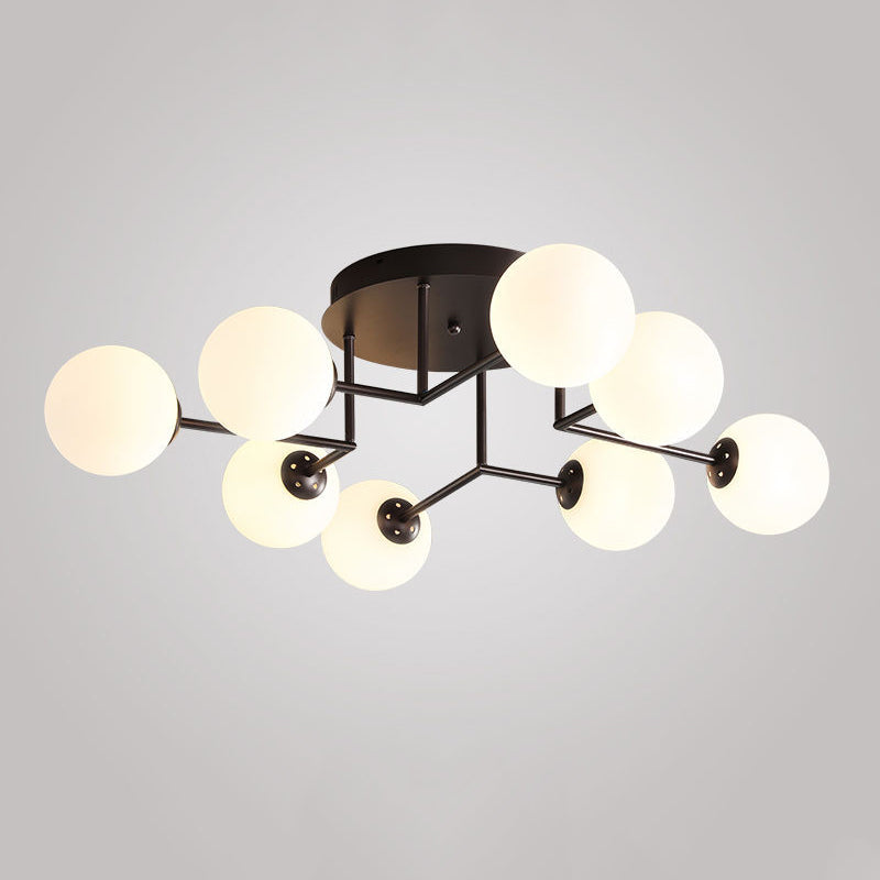 Sputnik Semi Flush Ceiling Light Modern Glass Living Room Semi Flush Mount