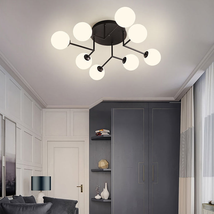 Sputnik Semi Flush Ceiling Light Modern Glass Living Room Semi Flush Mount