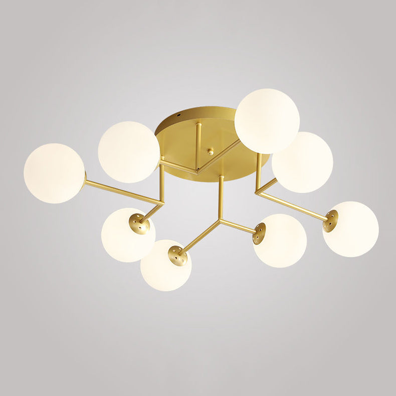 Sputnik Semi Flush Ceiling Light Modern Glass Living Room Semi Flush Mount