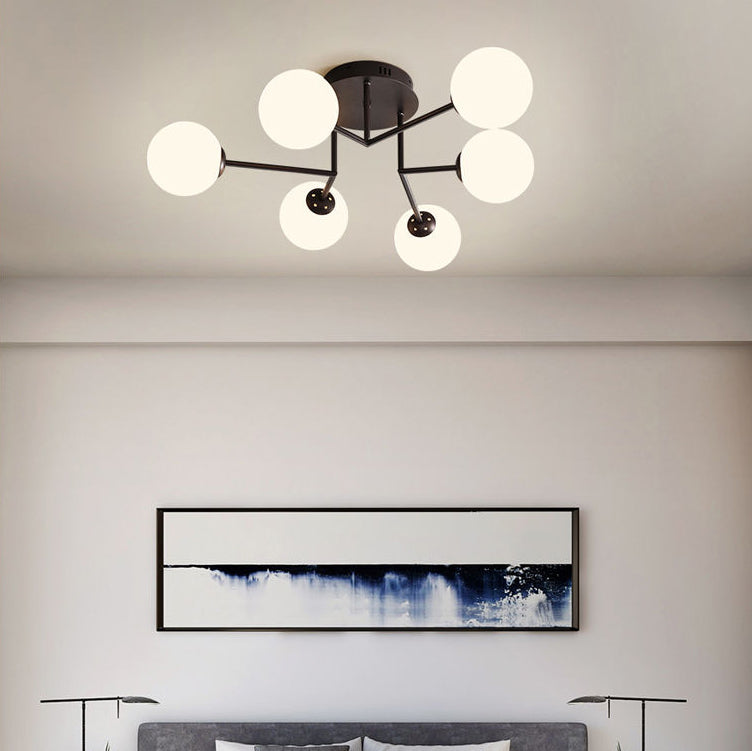 Sputnik Semi Flush Ceiling Light Modern Glass Living Room Semi Flush Mount