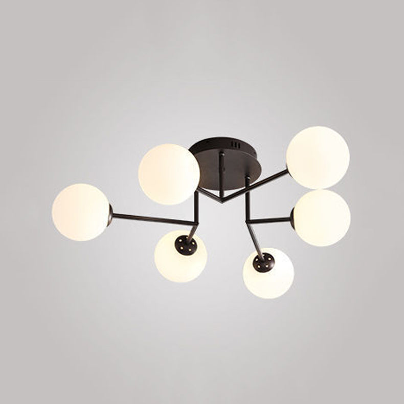 Sputnik Semi Flush Ceiling Light Modern Glass Living Room Semi Flush Mount