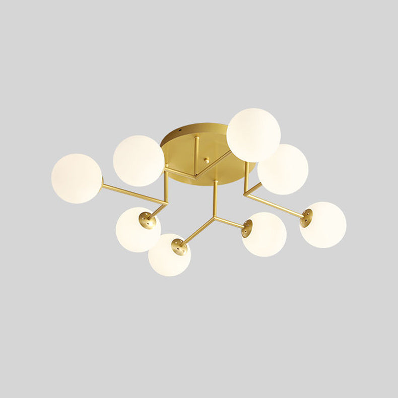 Sputnik Semi Flush Ceiling Light Modern Glass Living Room Semi Flush Mount