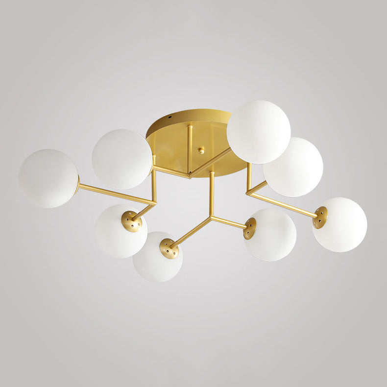 Sputnik Semi Flush Ceiling Light Modern Glass Living Room Semi Flush Mount