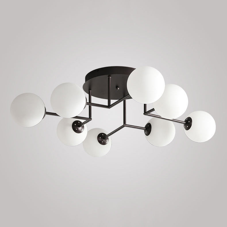 Sputnik Semi Flush Ceiling Light Modern Glass Living Room Semi Flush Mount