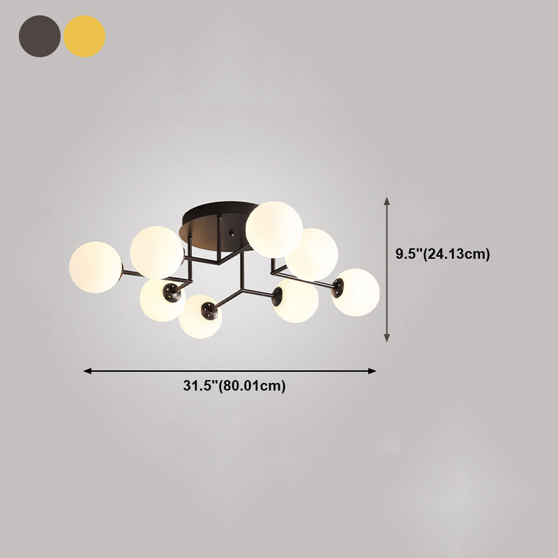 Sputnik Semi Flush Ceiling Light Modern Glass Living Room Semi Flush Mount