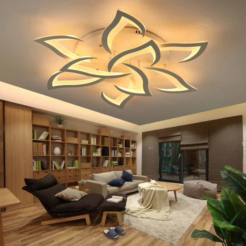 Flower Metal Ceiling Mounted Lamp Fixture Nordic LED White Ceiling Light Fixture