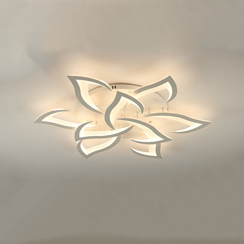 Flower Metal Ceiling Mounted Lamp Fixture Nordic LED White Ceiling Light Fixture