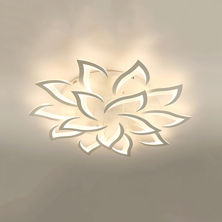 Flower Metal Ceiling Mounted Lamp Fixture Nordic LED White Ceiling Light Fixture